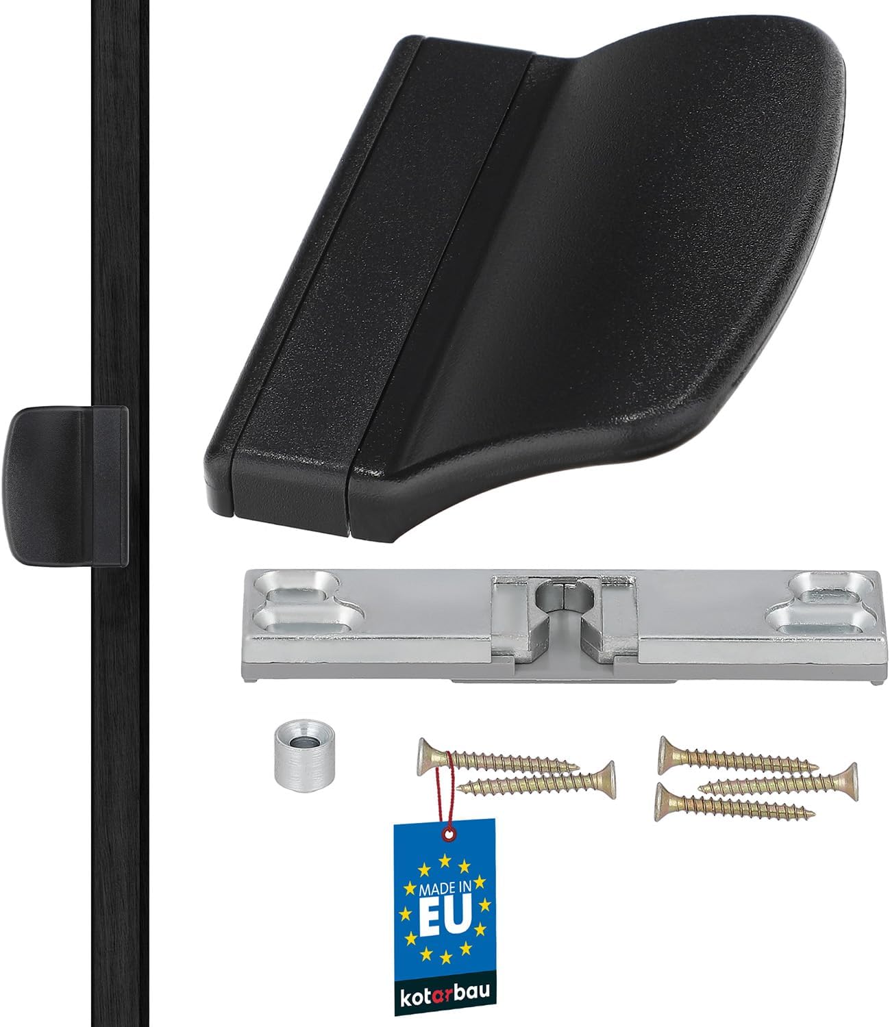 KOTARBAU® Loqueteau De Porte De Balcon Pratique - Anthracite - Sûr Pour Fumeurs - Pour Terrasses - Poignée De Fermeture Universelle