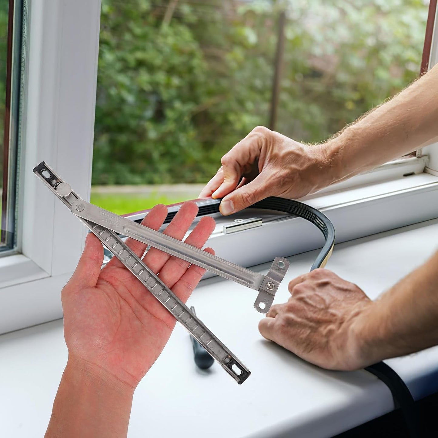  Barre Et Design Sans Perçage En Acier Argenté De Limitation De Fenêtre Adaptateur Charnière Compatibilité Polyvalente Pour Fenêtre à Battant Pour Sécurité Familiale