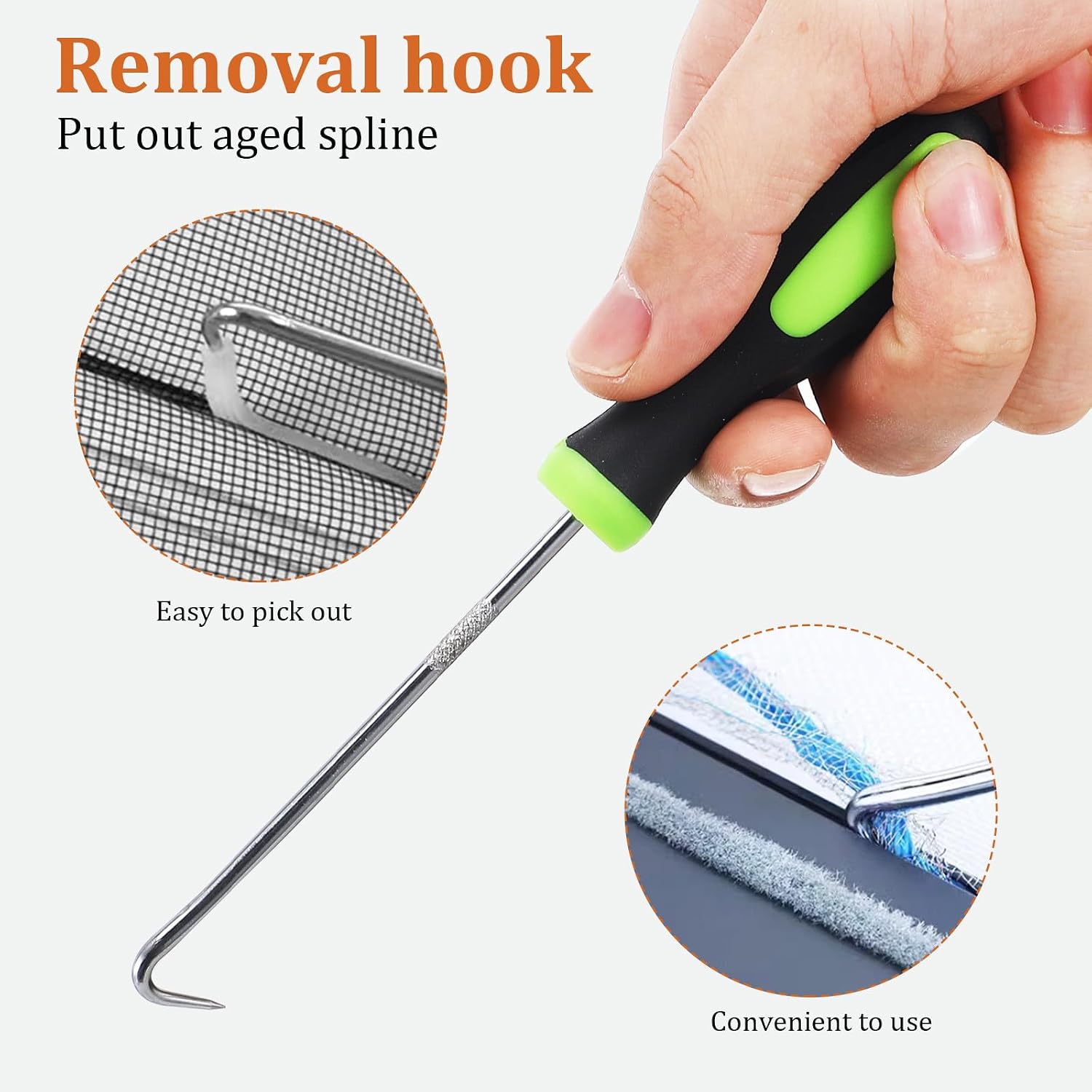  Artibetter Kit De Réparation Pour Moustiquaire Rouleau Ergonomique En Bois Et Métal, Outil à Rouleau Vert Pour Écrans De Porte Et Fenêtre, Accessoire Pratique Pour Boîte à Outils Maison