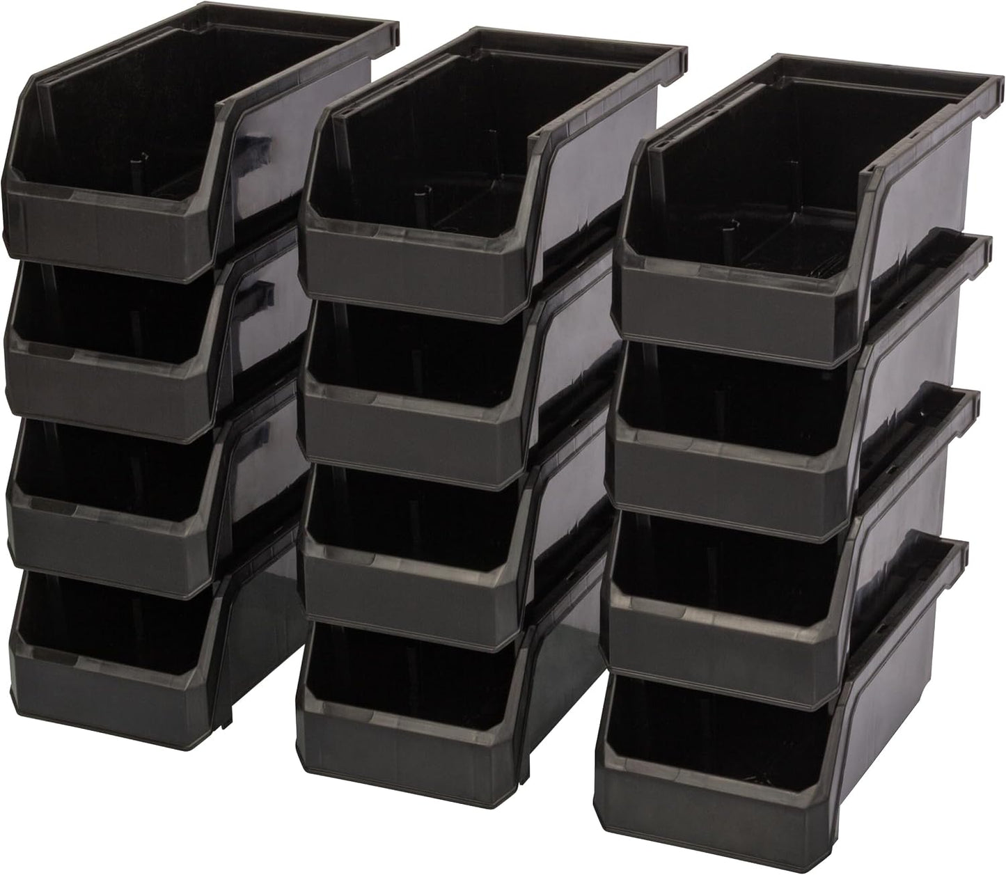 ReadySpace Lot De 4 Conteneurs En Plastique Extra Larges Pour Organiser Et Ranger Les Placards, La Cuisine, Le Bureau Ou Le Garde-manger, 37,5 X 41,9 X 17,8 Cm, Noir