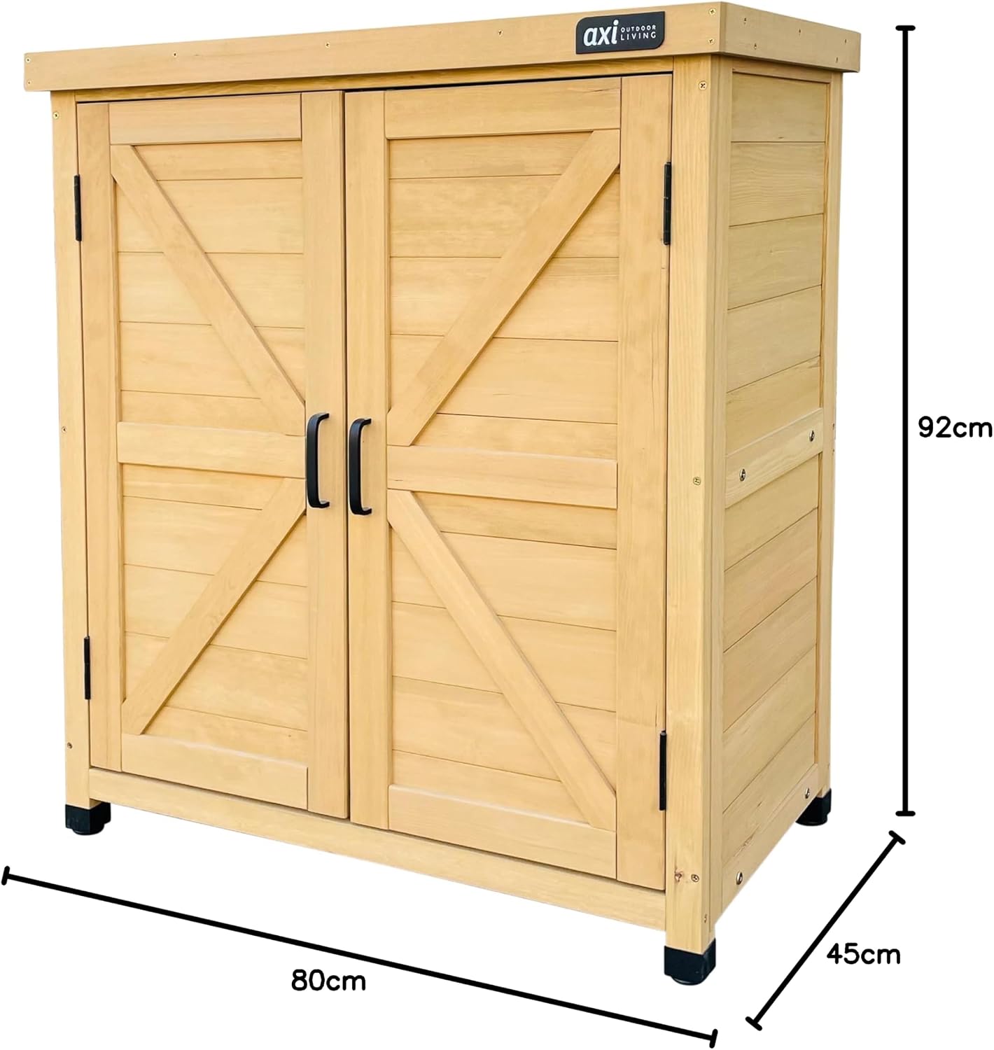  Axi Felix Armoire De Jardin En Bois Beige - 80 X 45 X 93 Cm | Armoire Exterieur, Armoire À Outils Pour Le Jardin Avec Étagère/Meuble Exterieur Rangement Pour Le Jardin