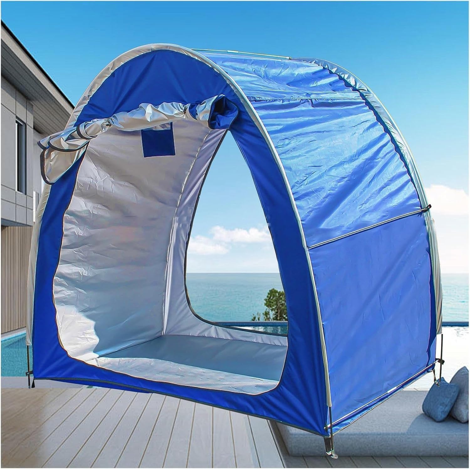 GENERIC Tente De Rangement Pour Vélo, Lot De 2 Housses De Vélo, Tente Noire Pour Le Rangement Extérieur, Protection Imperméable Et Coupe-Vent Contre La Pluie, La Neige Et Les Intempéries, Conception