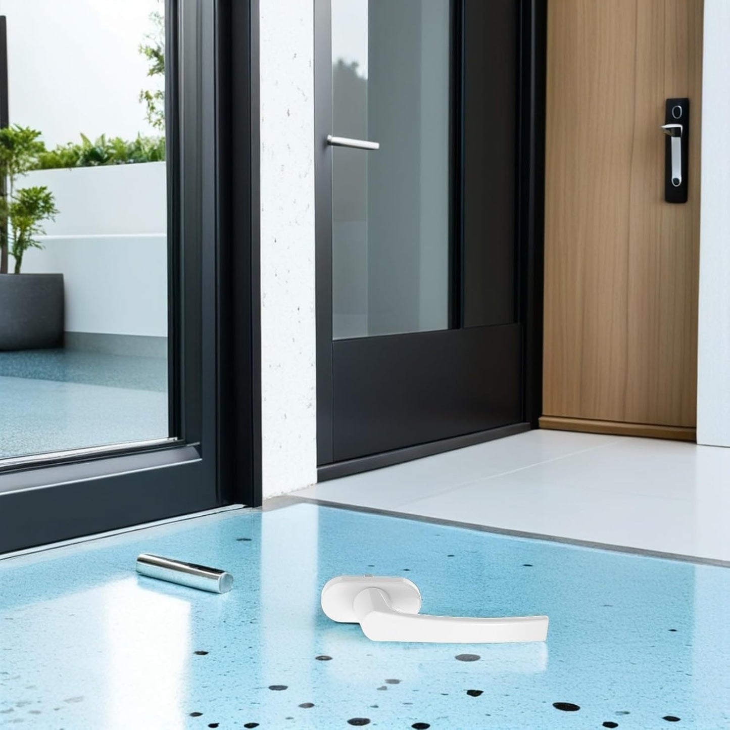 STOBAZA 2 Pièces Poignée De Fenêtre Verrouillable En Alliage D'aluminium Blanc Manivelle Intérieure, Design Élégant, Pour Maison, Sécurise Et Empêche Tout Accès Non Désiré