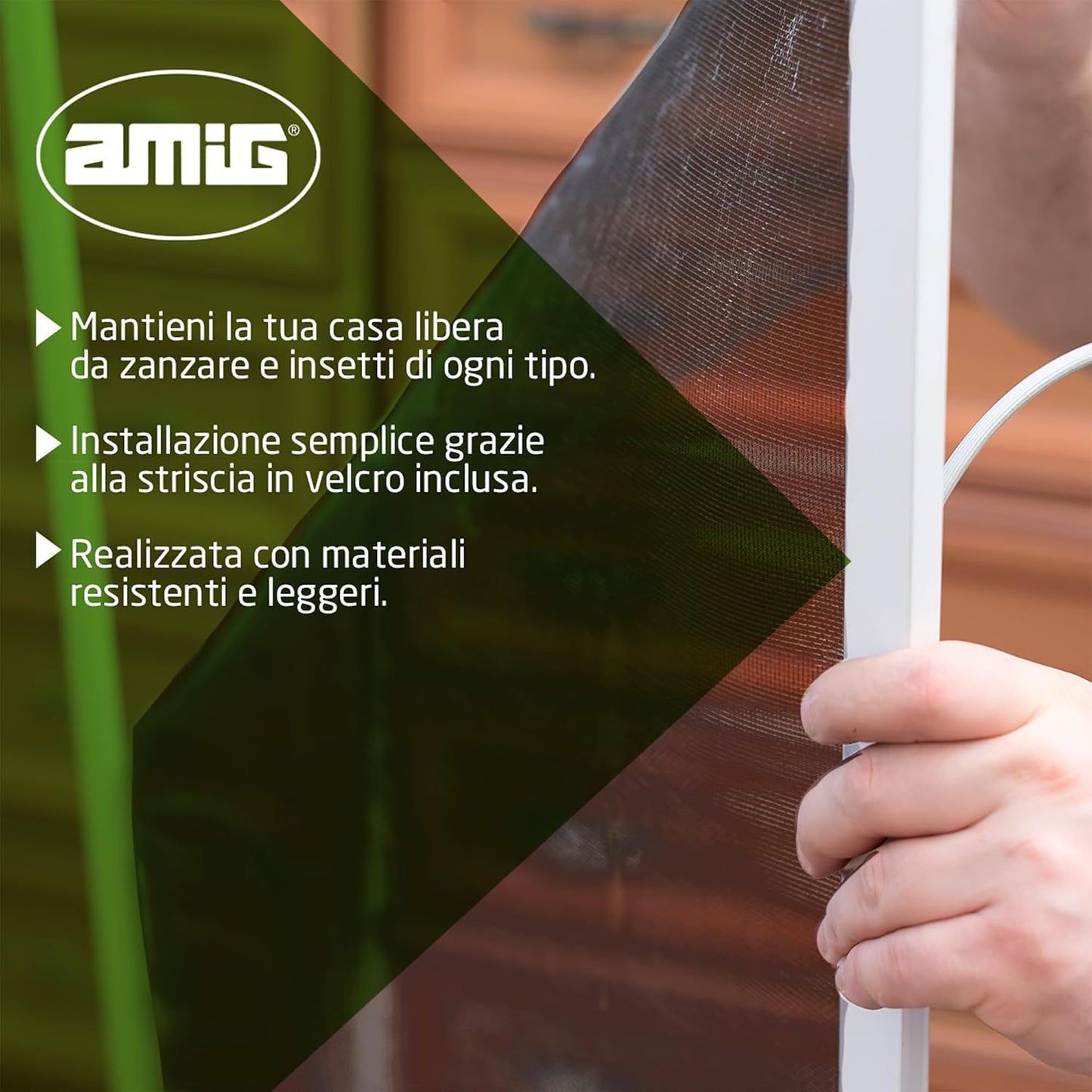  Amig - Moustiquaire Pour Fenêtres Et Portes | 150 X 250 Cm | Installation Facile Sans Outils Avec Velcro Inclus | Noir | Polyester | Protection Contre Les Moustiques | Découpable Et Ajustable