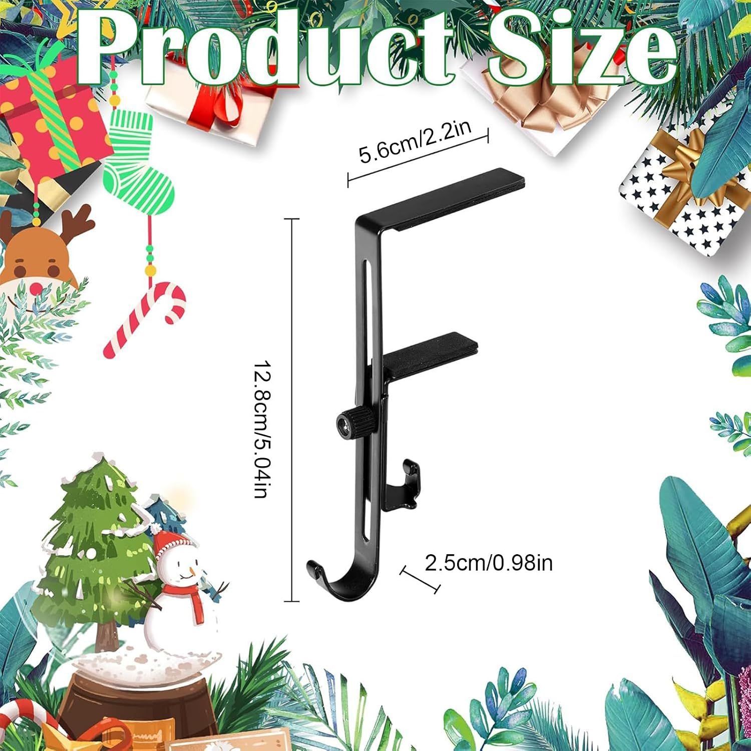 GENERIC Cintre Réglable Pour Guirlande, Guirlande Et Chaussette – Crochet De Décoration Réglable Pour Arbre Fenêtre Clôture, Balcon, Terrasse, Appartement, Cheminée De Noël