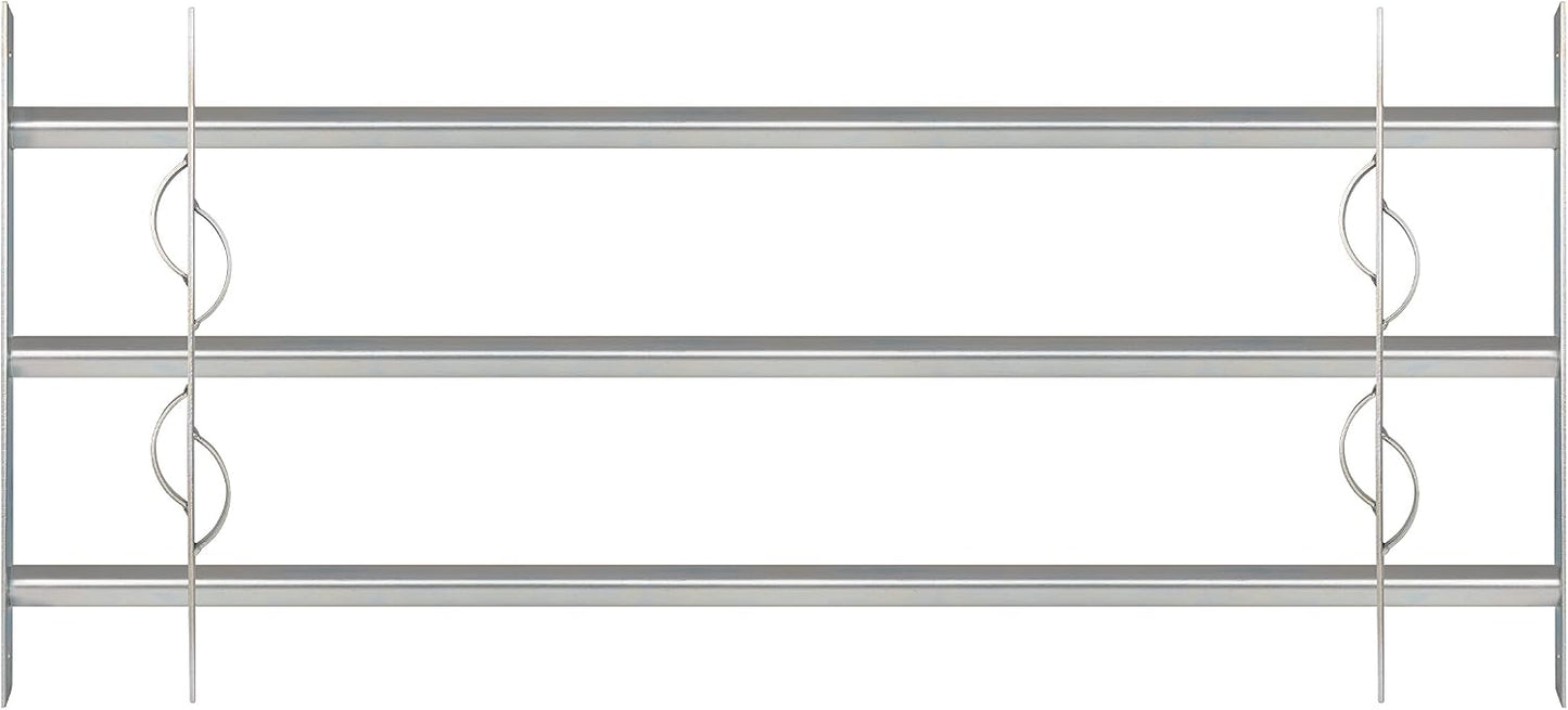  Alberts 563646 Secorino Style Window Grille | Sliding For External Windows | Burglar Protection Grille | Galvanised In Blue | 600 X 500-650 Mm