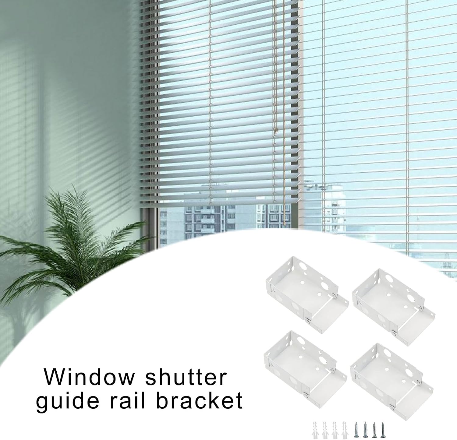  Supports De Traitements De Fenêtre Blancs, Matériel De Rideau De Fenêtre Pour Une Installation Facile Et Une Durabilité Stable, Supports De Coulissant 4 Pièces