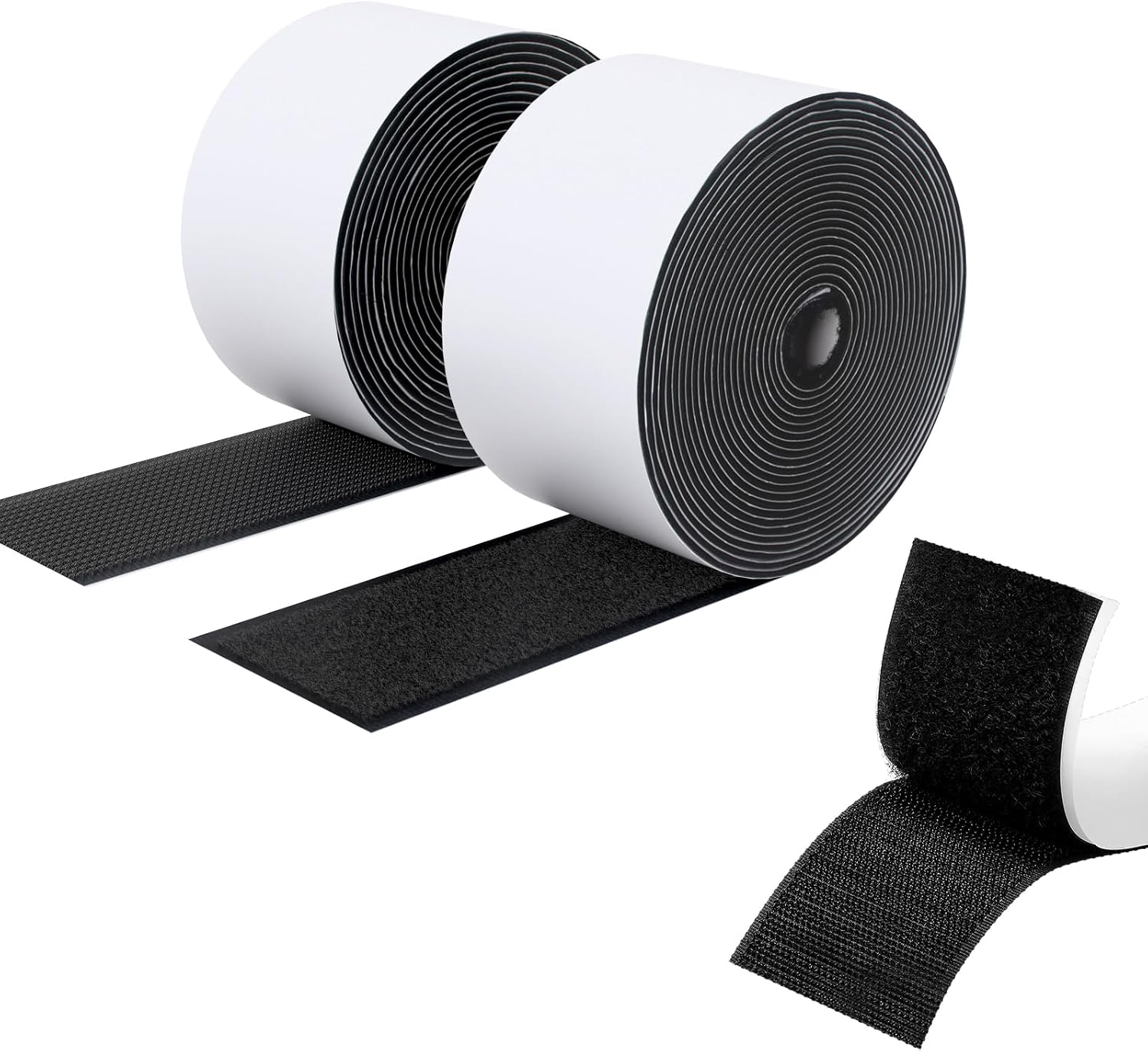  Ruban Adhésif Double Face à Crochets Et à Boucles, 16MM X 3M Ruban Adhésif Autocollant, Bandes Robustes, Ruban à Emboîtement Pour Cadres De Photos, Moustiquaires, Tapis, Bricolage - Blanc
