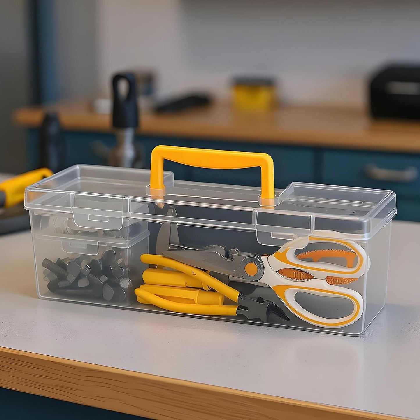  Boîte De Rangement Pour Quincaillerie,Boîte Organisatrice De Vis - Boîtier Transparent à Compartiments Pour Pinces Tournevis Outils Électroniques