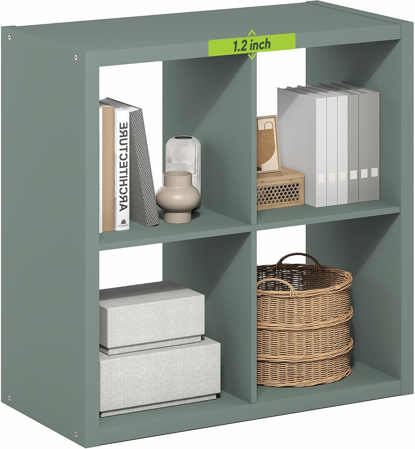  Furinno Cabine De Rangement Décorative à Dos Ouvert à 2 Cubes, Gris Clair