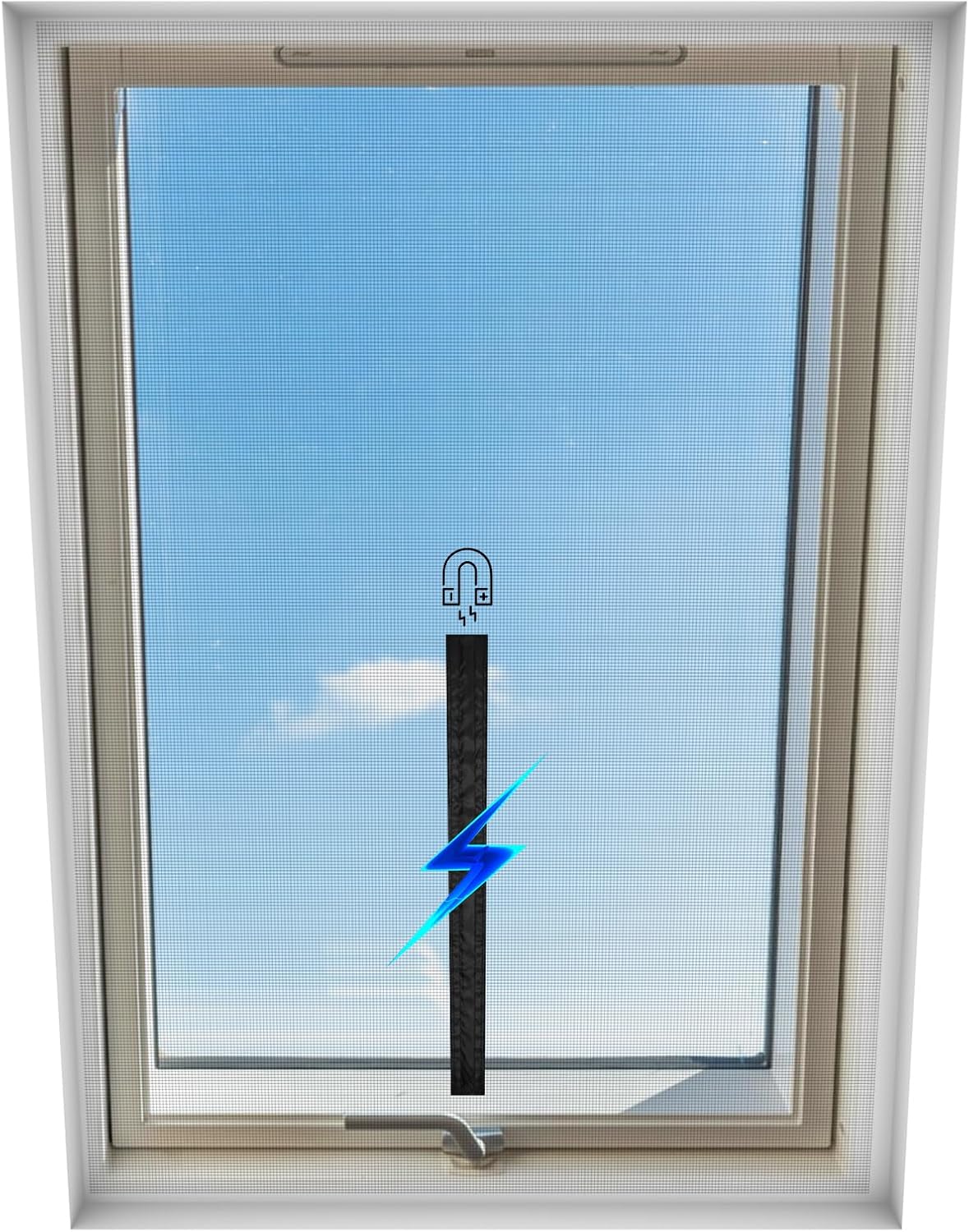  BKSAI Moustiquaire Fenêtre Sans Percage Adhésif | Fibre De Verre Résistante | Fermeture Magnétique Réglable | Découpable Jusqu'à 130x150 Cm | Anti-Insectes Anti-Mouches Pour Location Fenêtre Toit