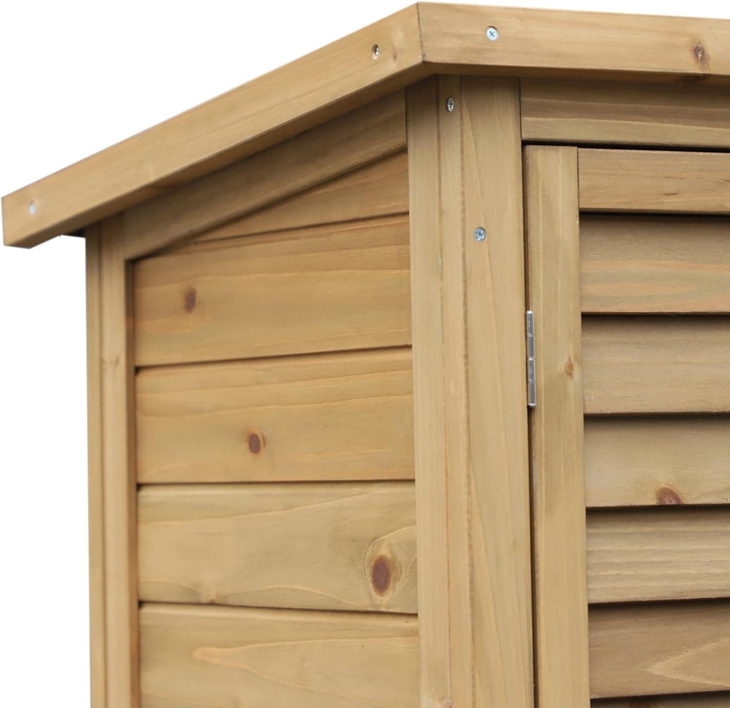  Outsunny Armoire De Jardin Abri Jardin Remise Pour Outils Sur Pied Dim. 87L X 46,5l X 96,5H Cm étagère Portes Persiennes Toit Bitumé Jaune