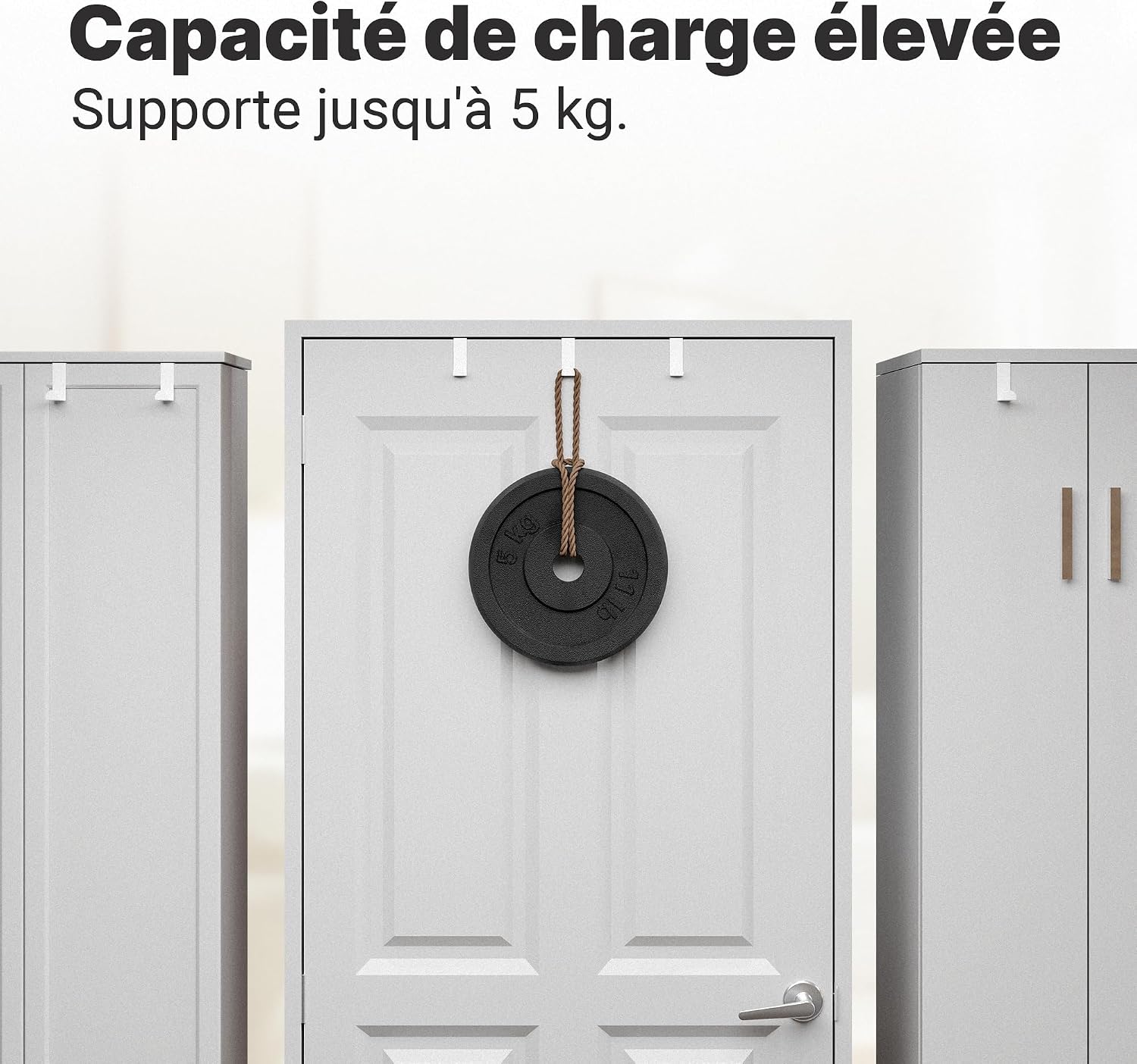  Minismus Ensemble De 4 Porte Crochet – Accroche-Porte Inoxydable, Utilisables Individuellement – Torchon, Manteau, Sac, Porte D’Armoire, Placard De Cuisine Accroche (Blanc)