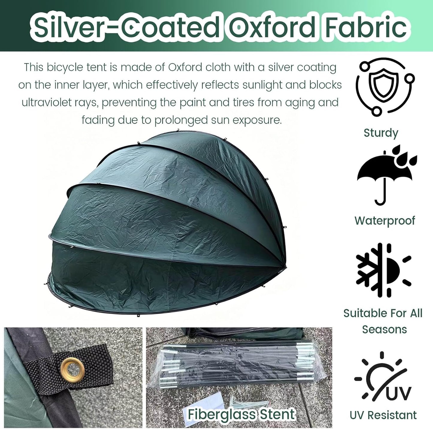 GENERIC Abri à Vélos Imperméable Pour 2 à 3 Vélos, Abri De Rangement Extérieur Portable, Grand Abri Pour Motos, Idéal Pour Les Outils De Jardin Et La Tondeuse à Gazon (Gris Clair)