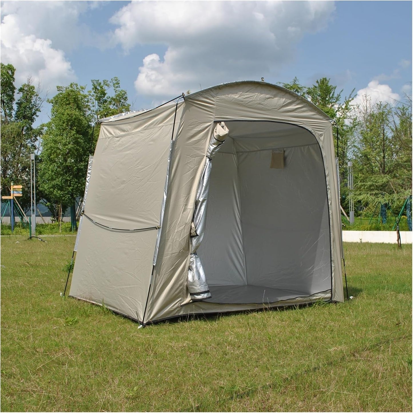 GENERIC Abri à Vélo Imperméable Pour Le Rangement Extérieur, Avec Fenêtres D'aération, Facile à Plier, Dimensions 220 X 150 X 185 Cm – Idéal Pour Protéger Vélos Et équipements.