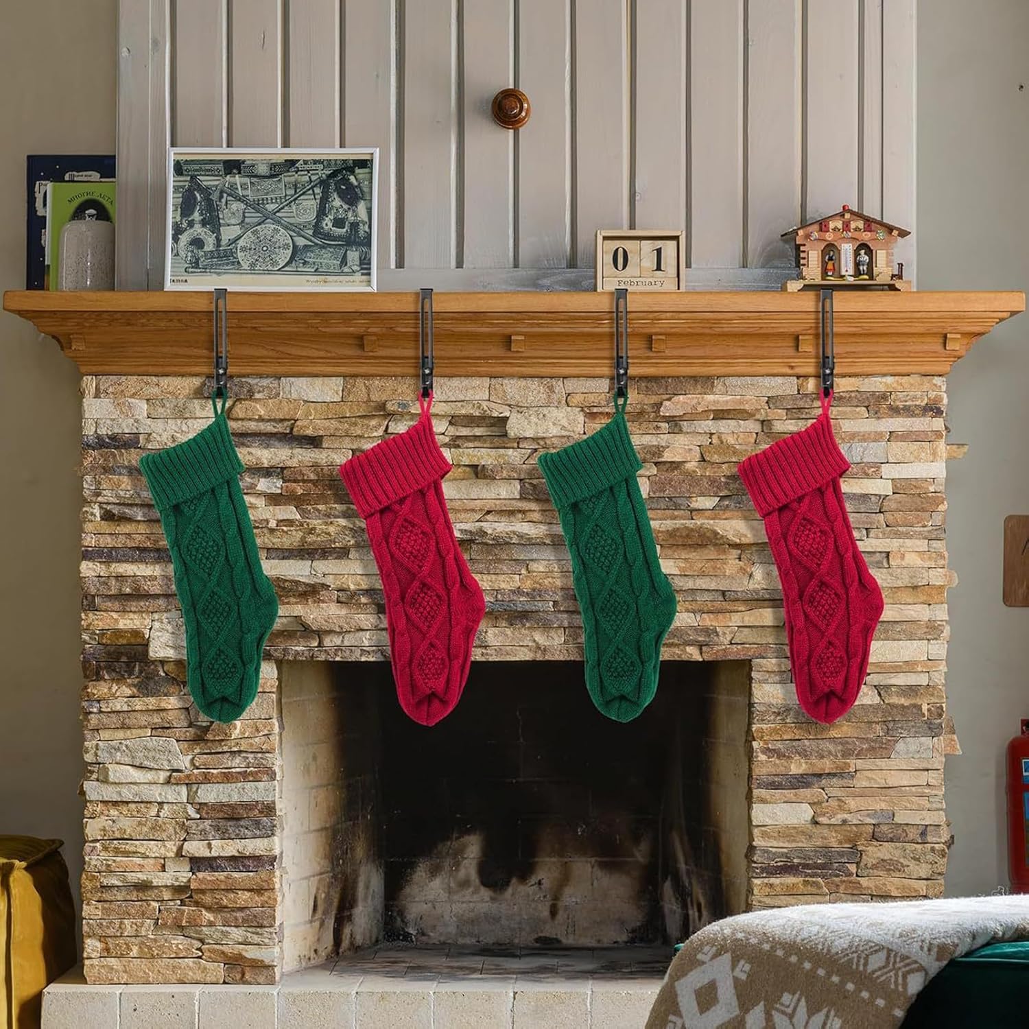 GENERIC Cintre Réglable Pour Guirlande, Guirlande Et Chaussette – Crochet De Décoration Réglable Pour Arbre Fenêtre Clôture, Balcon, Terrasse, Appartement, Cheminée De Noël