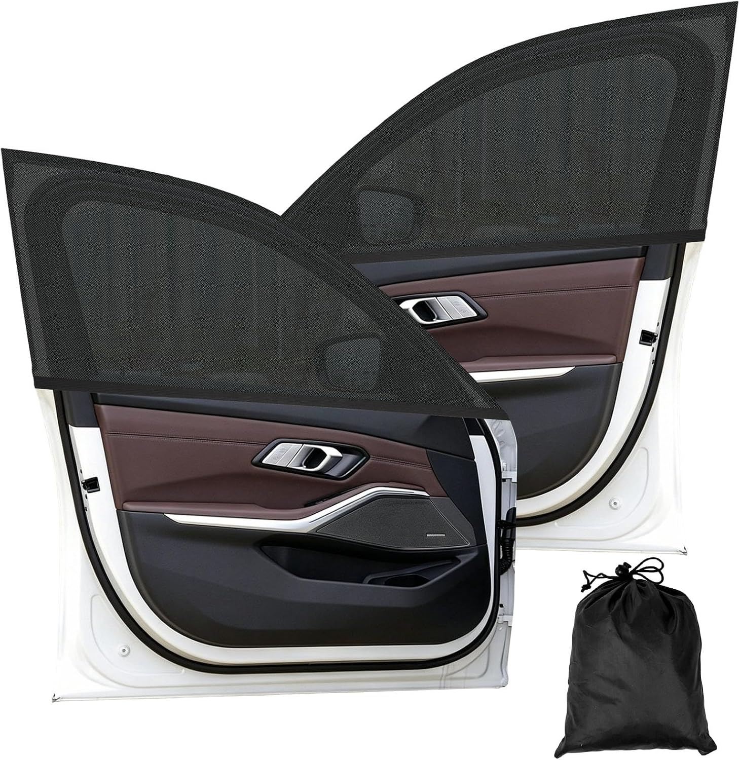  Moustiquaire De Voiture Pour Seat Leon St 3 (III) 5F Facelift I 2017-2020, Pare-Soleil Fenêtre Voiture Chaussette Écran De Fenêtre Latérale Maille Anti Insecte,2 Front Windows