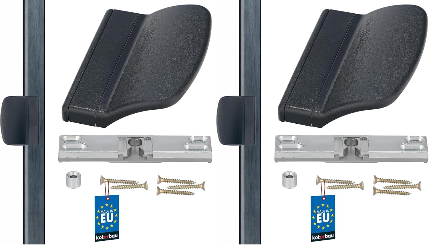  KOTARBAU® Loqueteau De Porte De Balcon Pratique - Anthracite - Sûr Pour Fumeurs - Pour Terrasses - Poignée De Fermeture Universelle