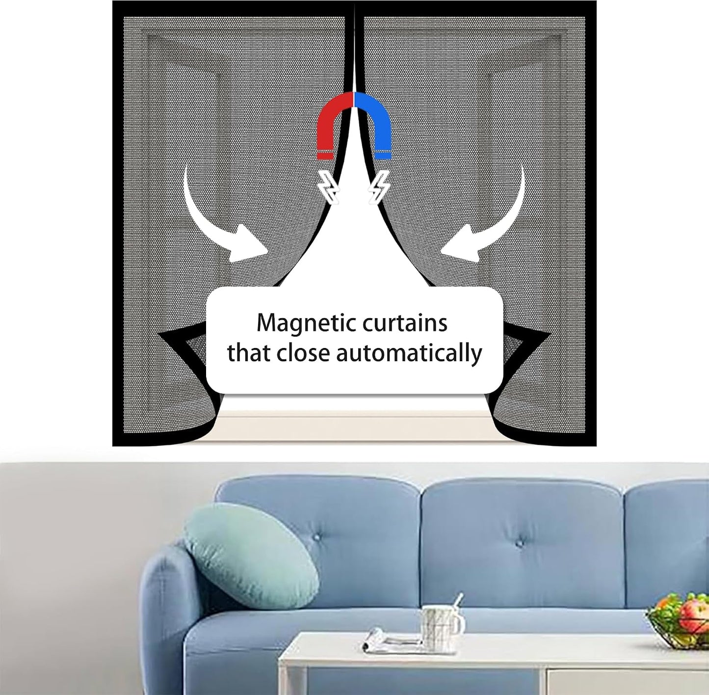  Diy Adjustable Magnetic Mosquito Net 97 X 107 Cm Mosquito Net Magnetic Door Breathable Ultra Thin Mesh For Home Windows, White