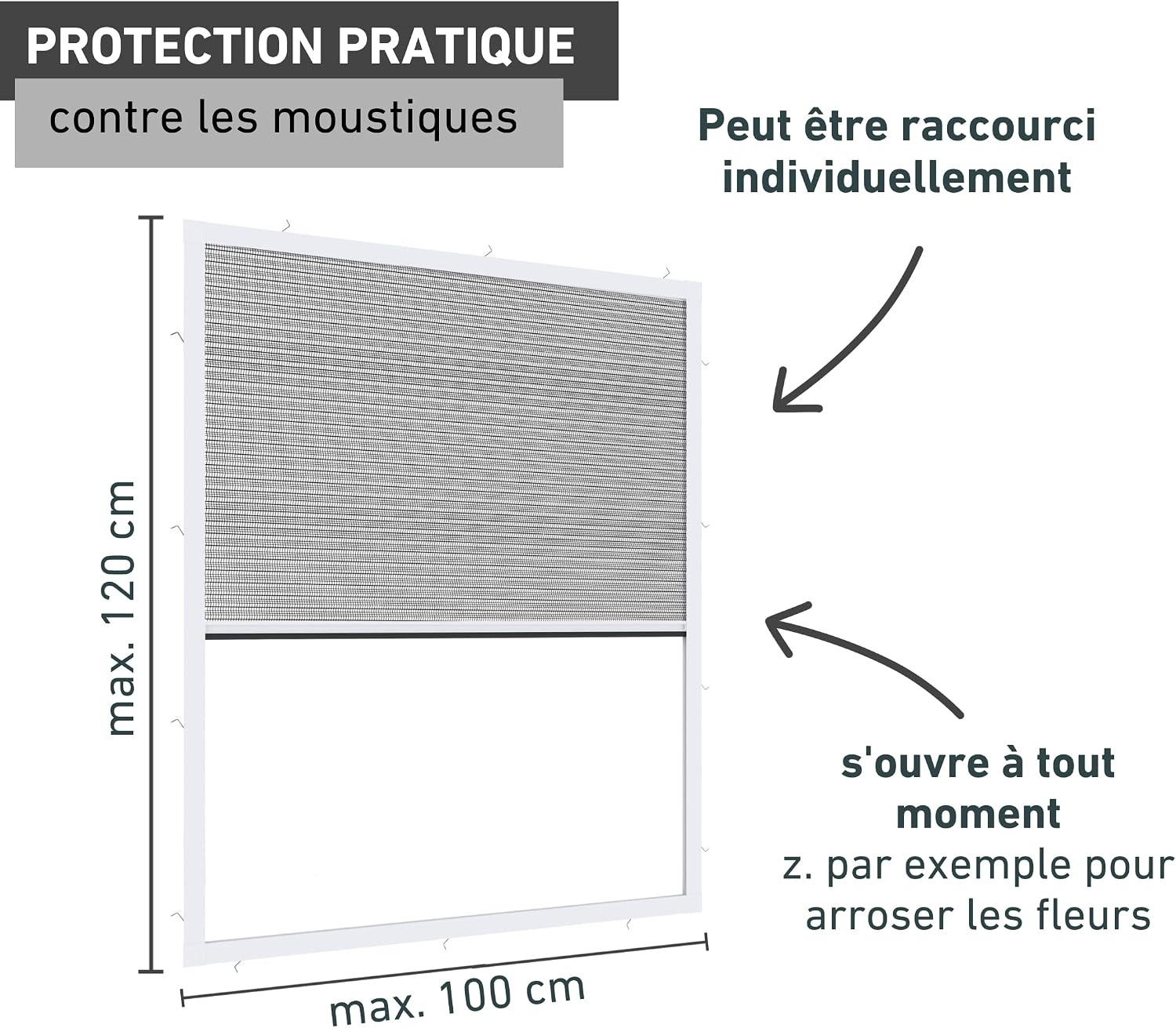  Windhager Expert 03242 Ultra Flat Moustiquaire Pour Fenêtre Moustiquaire Protection Mosquito Kit Auto-Assemblage Blanc 100 X 120 Cm
