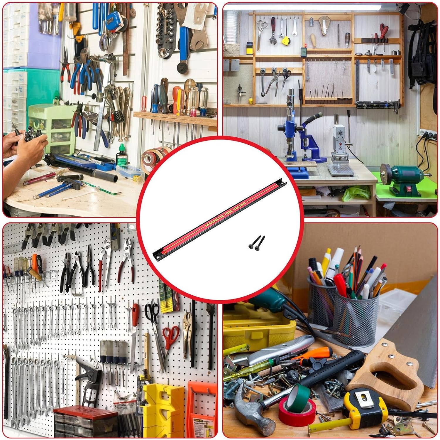  Barre Porte-outils Magnétique, Barre Magnétique Pour Outils, Porte-outils Mural, Grande Capacité, Organisateur D'outils Peu Encombrant Pour Atelier, Maison, Barre D'outils En Métal Pour Garage Ou