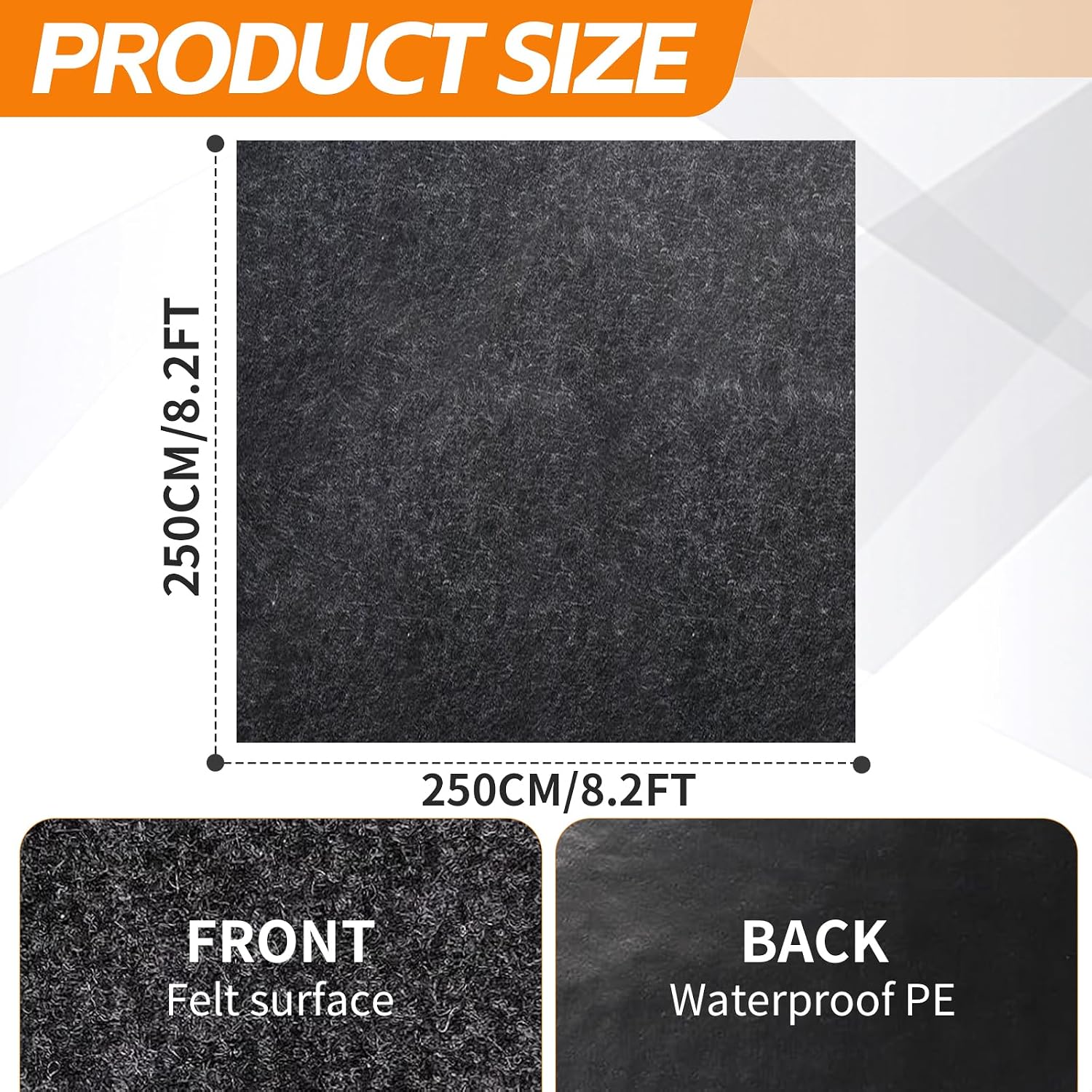  Tapis De Sol Pour Abri De Jardin En Feutre Noir, Imperméable, Résistant à La Poussière, Lavable, épais Et Doux, Antidérapant, Protège Le Sol Des Abris De L'usure, Du Liquide, De La Poussière, De