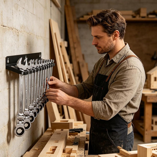  Support Pour Clés - Stockage Mural À Outils 12 Emplacements,Organiseur D'angle à Suspendre Pour Outils | Pour Tournevis Hexagonaux Cliquet Cutter Ciseaux Maison Garage Atelier Espace Travail Coin
