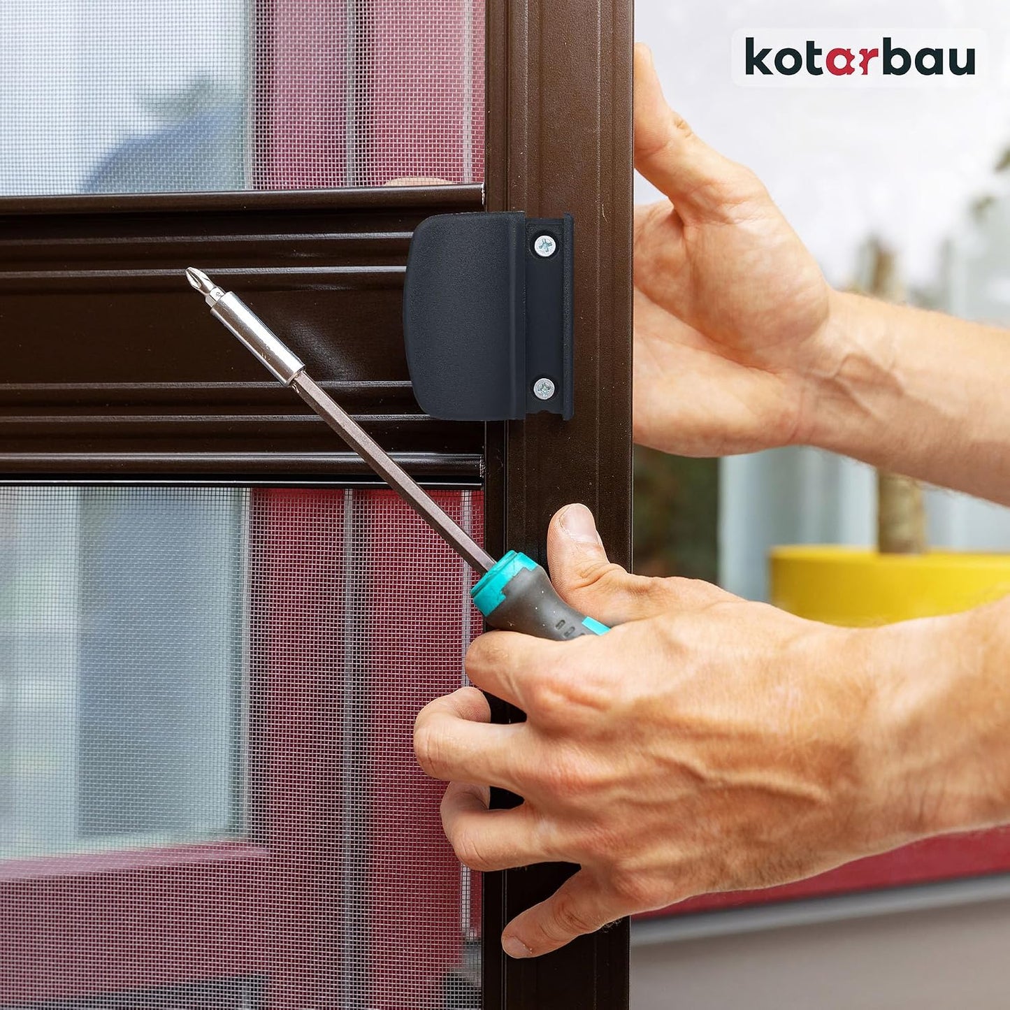  KOTARBAU® Loqueteau De Porte De Balcon Pratique - Anthracite - Sûr Pour Fumeurs - Pour Terrasses - Poignée De Fermeture Universelle