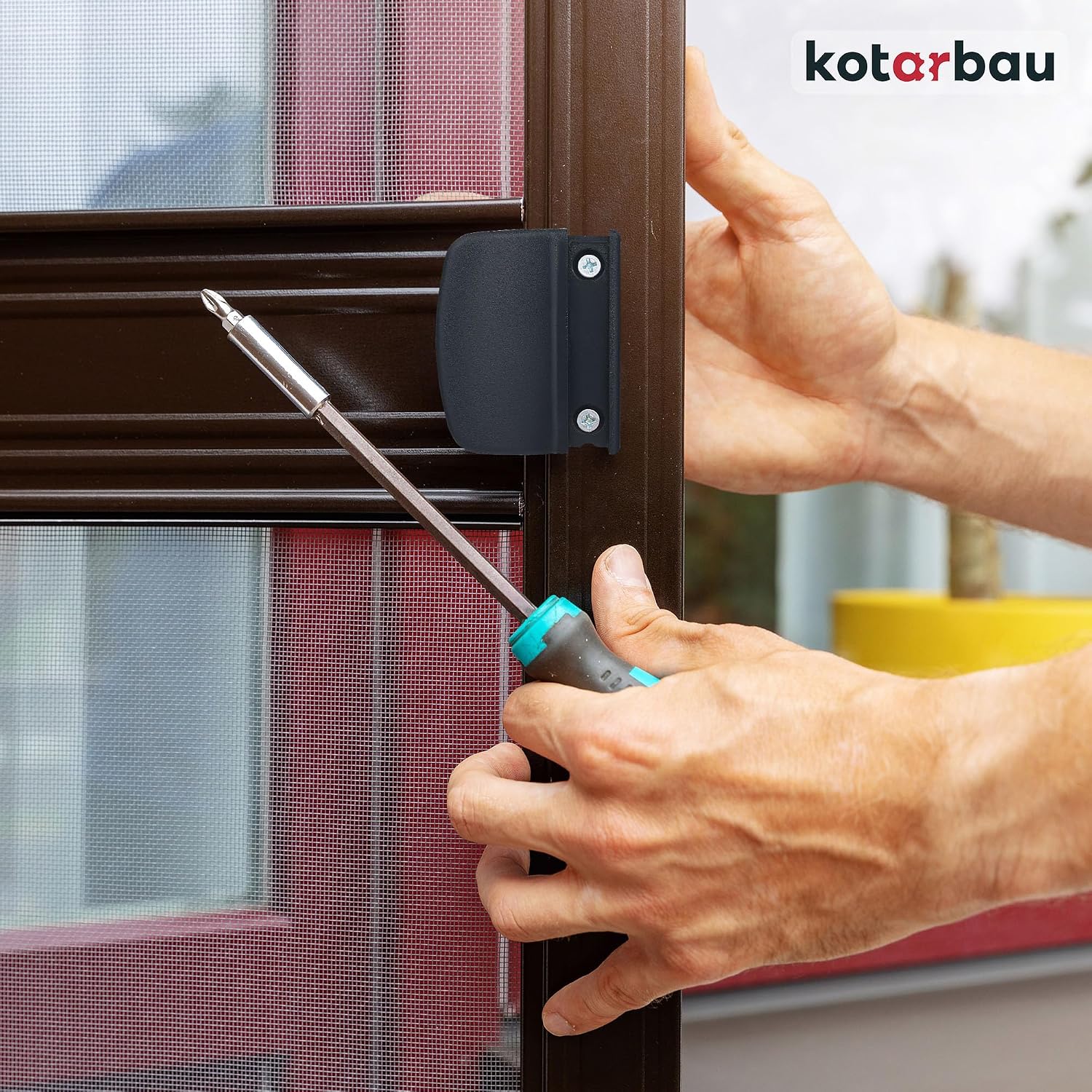  KOTARBAU® Loqueteau De Porte De Balcon Pratique - Anthracite - Sûr Pour Fumeurs - Pour Terrasses - Poignée De Fermeture Universelle
