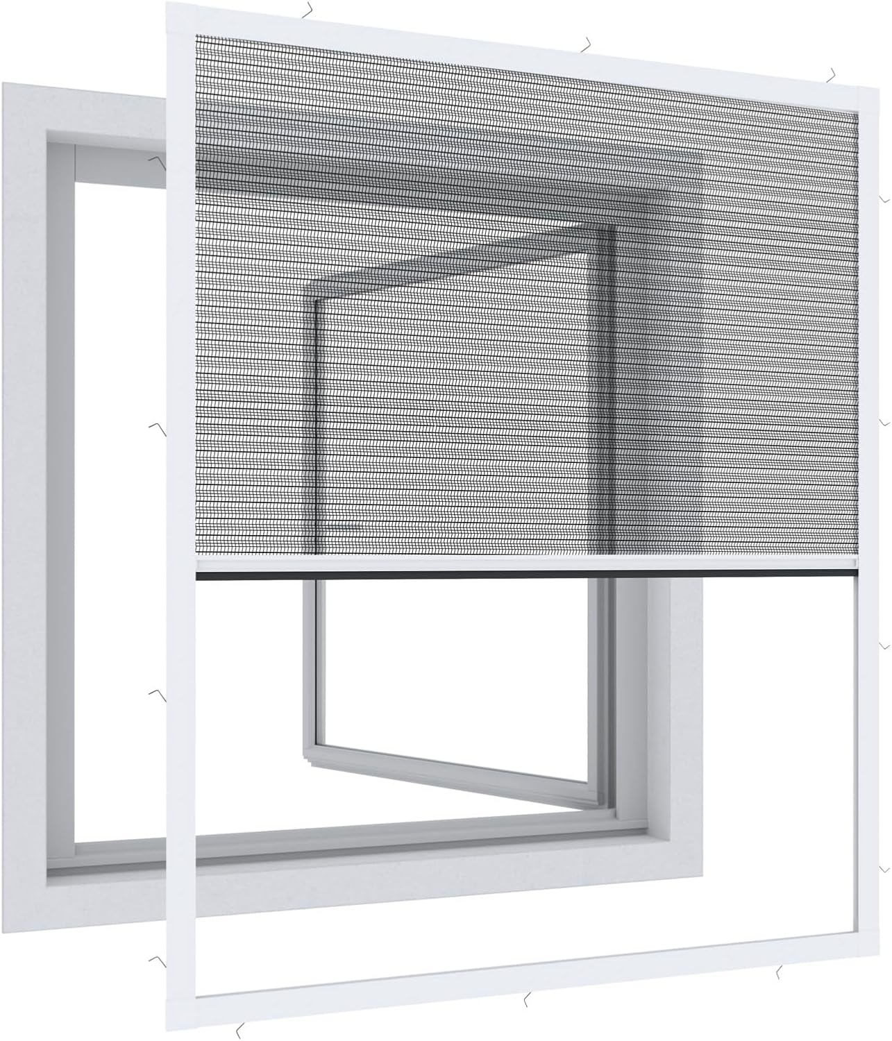  Windhager Expert 03242 Ultra Flat Moustiquaire Pour Fenêtre Moustiquaire Protection Mosquito Kit Auto-Assemblage Blanc 100 X 120 Cm