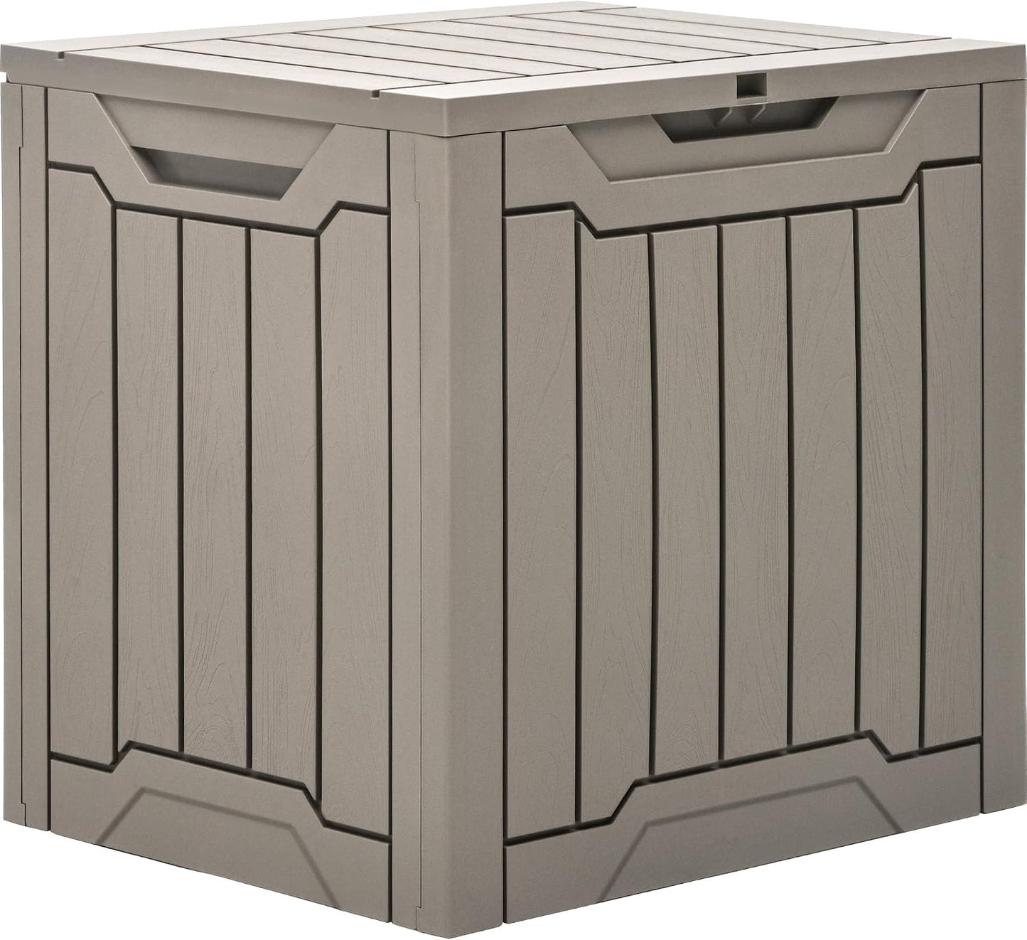  YITAHOME Boîte De Rangement D'extérieur En Résine De 100 Litres, Résistante à L'eau, Boîte De Rangement D'extérieur Pour Oreillers, Matériel De Jardin, Verrouillable En Toute Sécurité, Marron Clair