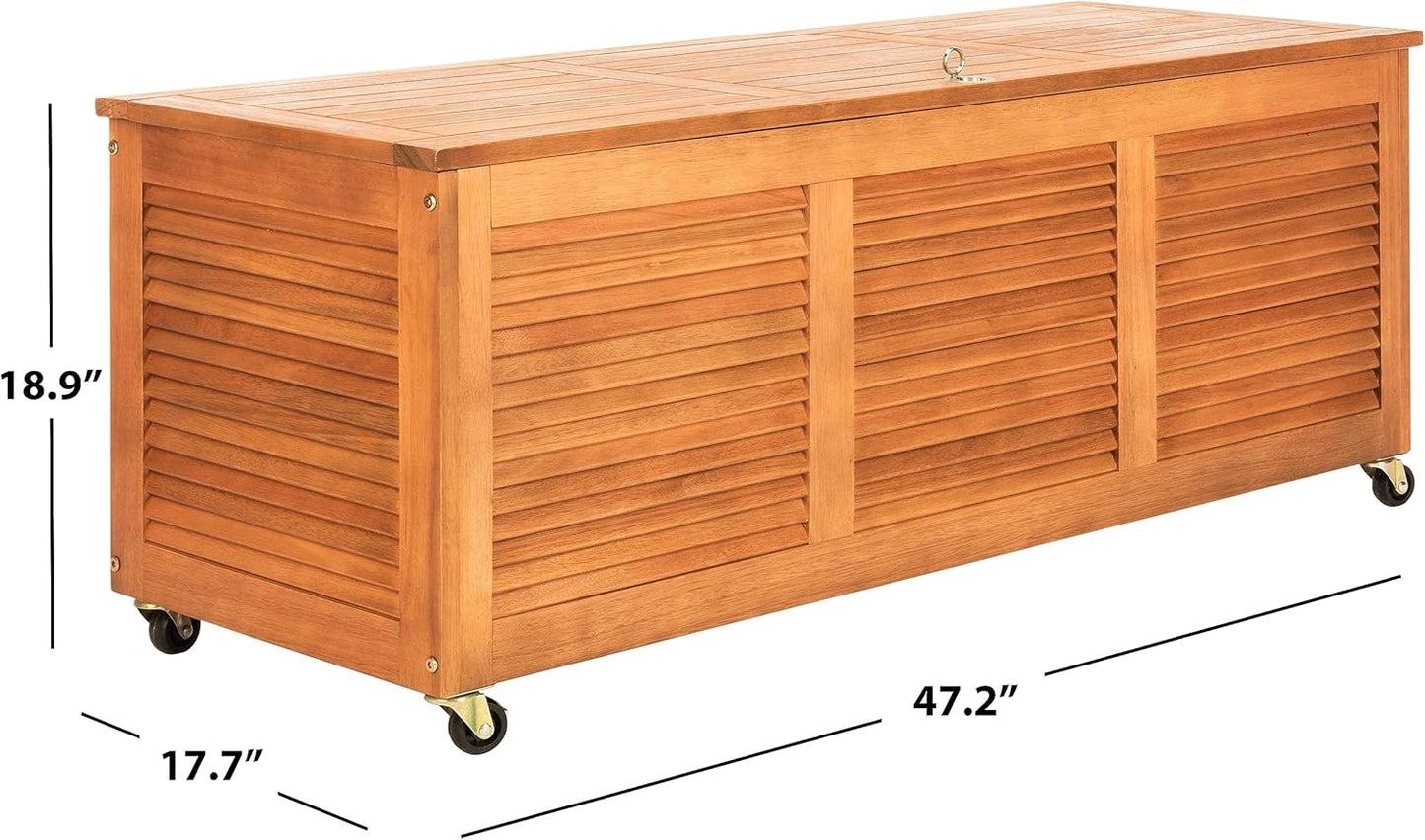  Safavieh Boîte De Rangement En Bois Pour L'extérieur - Neutre - 71 X 45 X 95 Cm