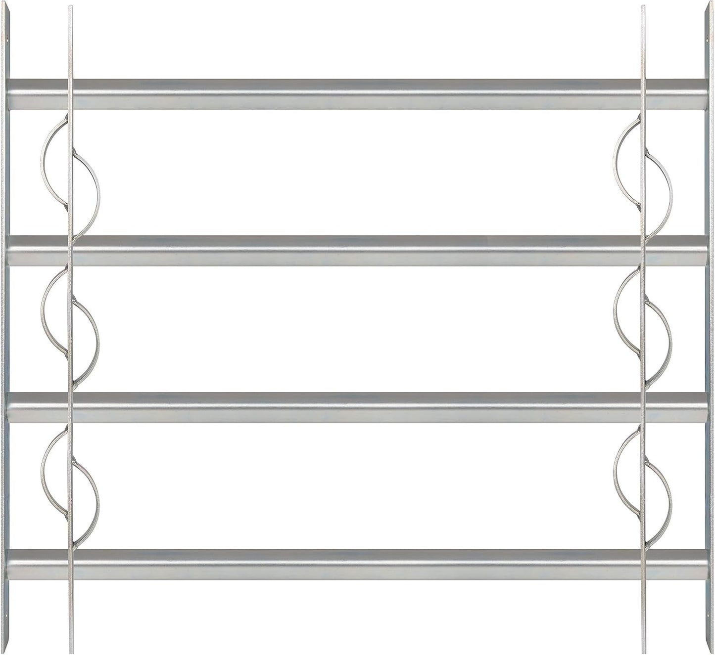  Alberts 563646 Secorino Style Window Grille | Sliding For External Windows | Burglar Protection Grille | Galvanised In Blue | 600 X 500-650 Mm