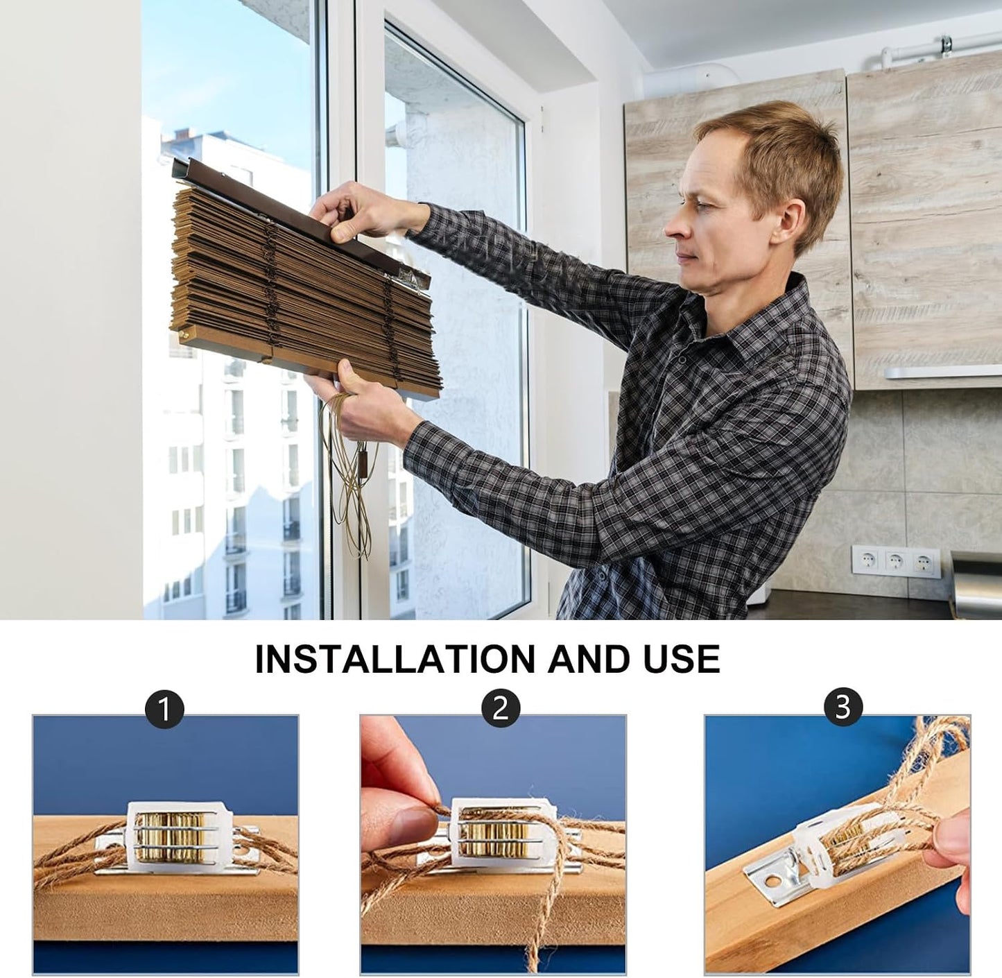  Artibetter Lot De 4 Verrous Pratiques Pour Cordon De Rideaux Romains En Fer Et Plastique, Verrouillage Délicat Pour Stores Bambou, Pour Fenêtres Et Placards