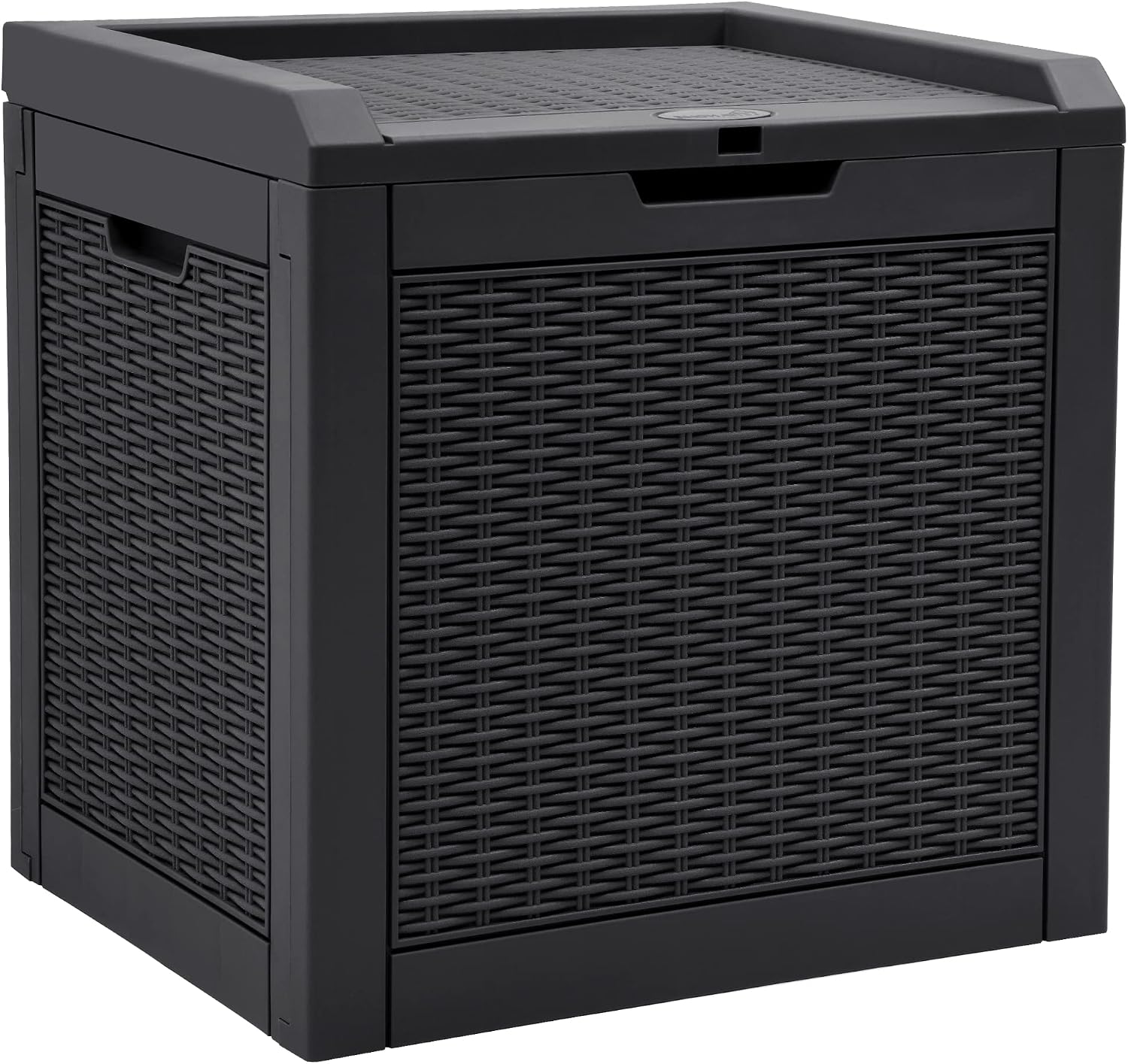  YITAHOME Boîte De Rangement D'extérieur En Rotin De 118 L, Boîte De Terrasse En Résine Imperméable Avec Couvercle Et Poignées Verrouillables, Rangement De Jardin Toutes Saisons Pour Coussins