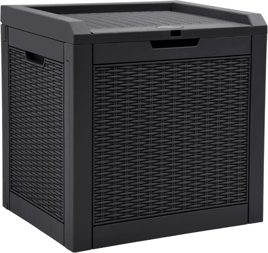  YITAHOME Boîte De Rangement D'extérieur En Rotin De 118 L, Boîte De Terrasse En Résine Imperméable Avec Couvercle Et Poignées Verrouillables, Rangement De Jardin Toutes Saisons Pour Coussins