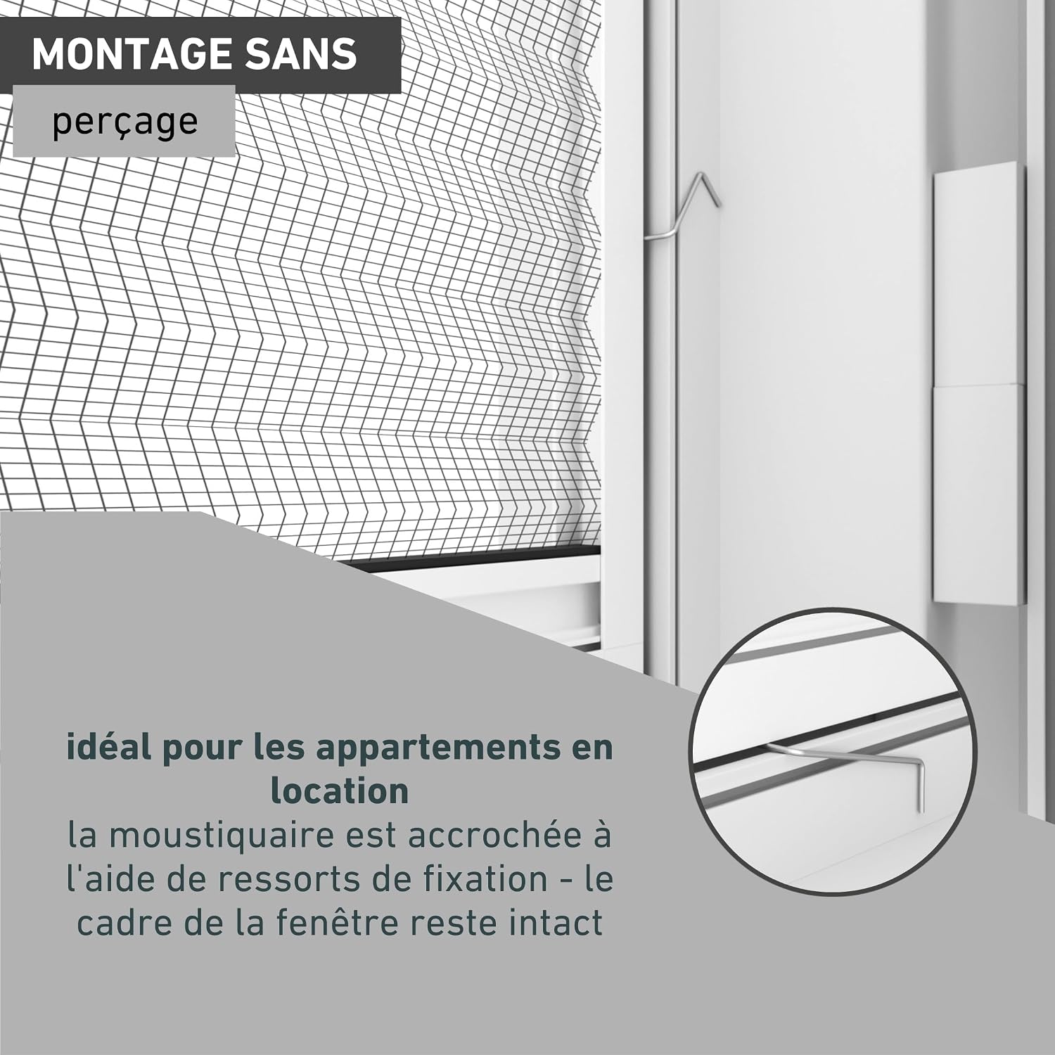  Windhager Expert 03242 Ultra Flat Moustiquaire Pour Fenêtre Moustiquaire Protection Mosquito Kit Auto-Assemblage Blanc 100 X 120 Cm