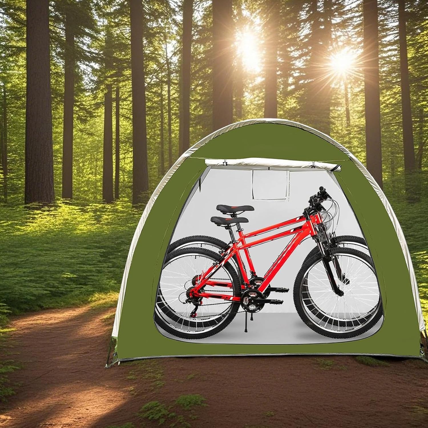 GENERIC Tente De Vélo, Housse De Moto Pour Extérieur, Tente De Rangement De Vélo Résistante Aux Intempéries Extérieure Avec Accès Double Face Pour Jardin Terrasse Et Arrière-Cour