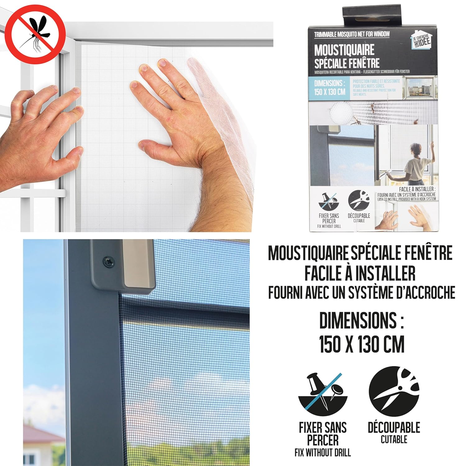  Moustiquaire Decoupable De Fenetre 150X130cm Maison Et Bazar Bazar Et Quincaillerie Anti Insecte