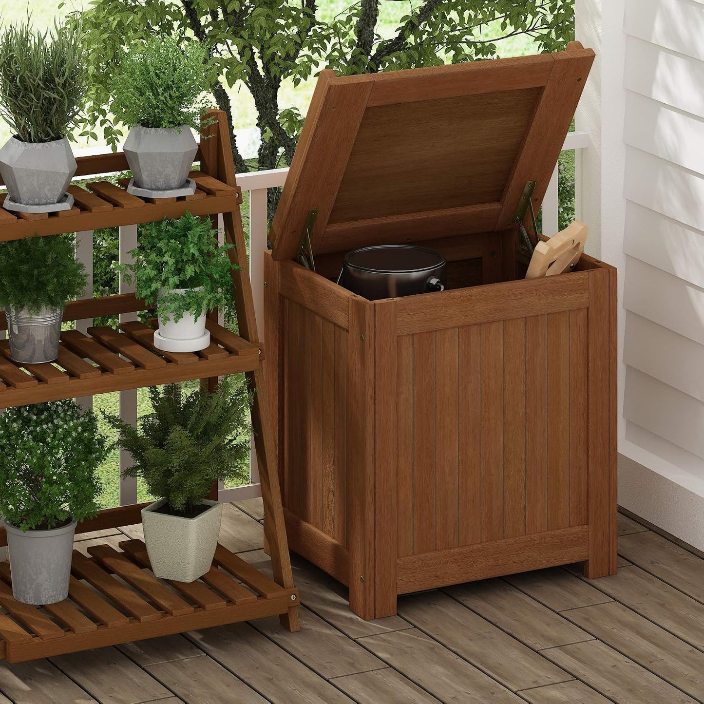  Furinno Tioman Extérieur Bois Dur Boîte De Rangement, Naturel