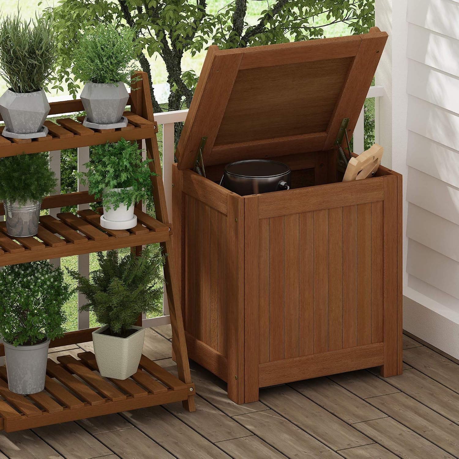  Furinno Tioman Extérieur Bois Dur Boîte De Rangement, Naturel