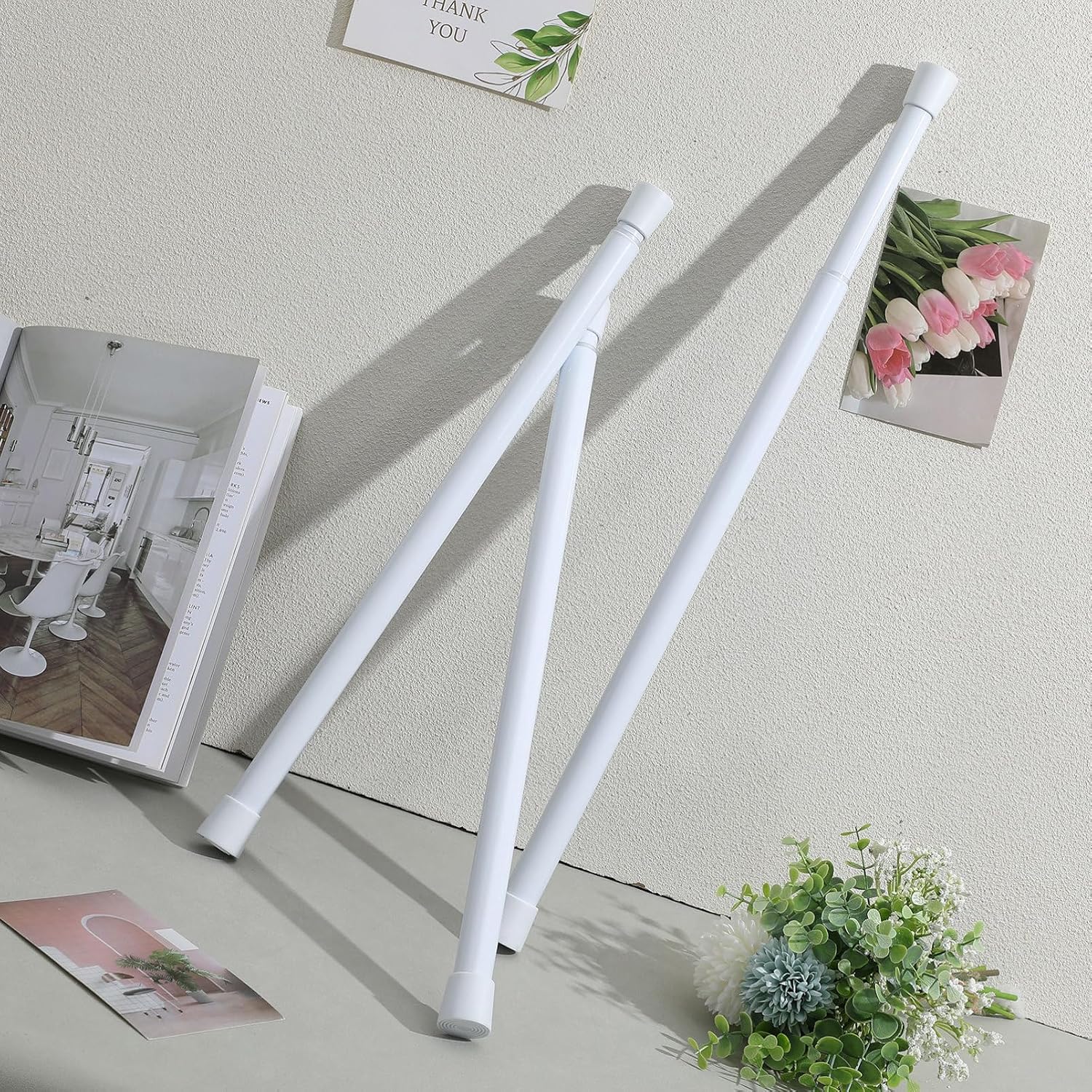  Angoily 3pièces Lot De Tringles à Rideaux Télescopiques Barres De Tension Réglables Pour Fenêtres Et Portes Sans Perçage